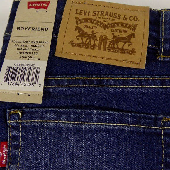 Levi’s Boyfriend Ripped & Repaired Stretch Jeans - Picture 3 of 6